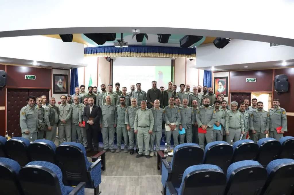 Iman Ebrahimi leading a pre-census training workshop for rangers and Department of Environment experts participating in the Mazandaran waterbird census.
